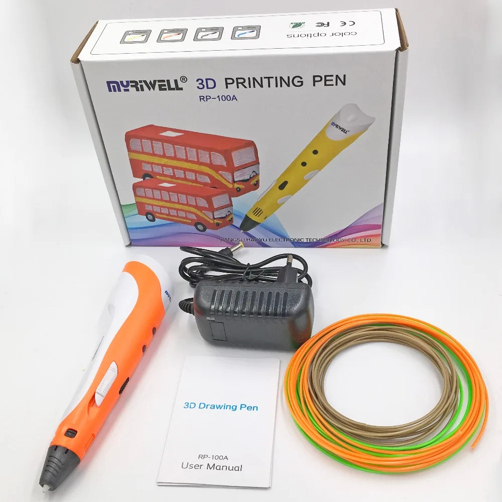 Myriwell DIY 3D печатная Ручка 25 м/50 м/100 м 1,75 мм ABS/PLA 3D ручка живопись ручка креативная игрушка подарок для детей Дизайн Рисование игрушки