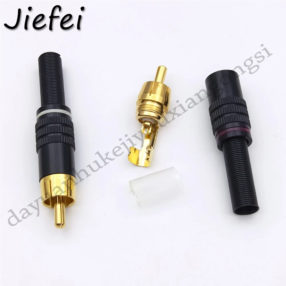 6 100 шт. Штекерный разъем RCA с покрытием из красного и белого золота|Соединители| |