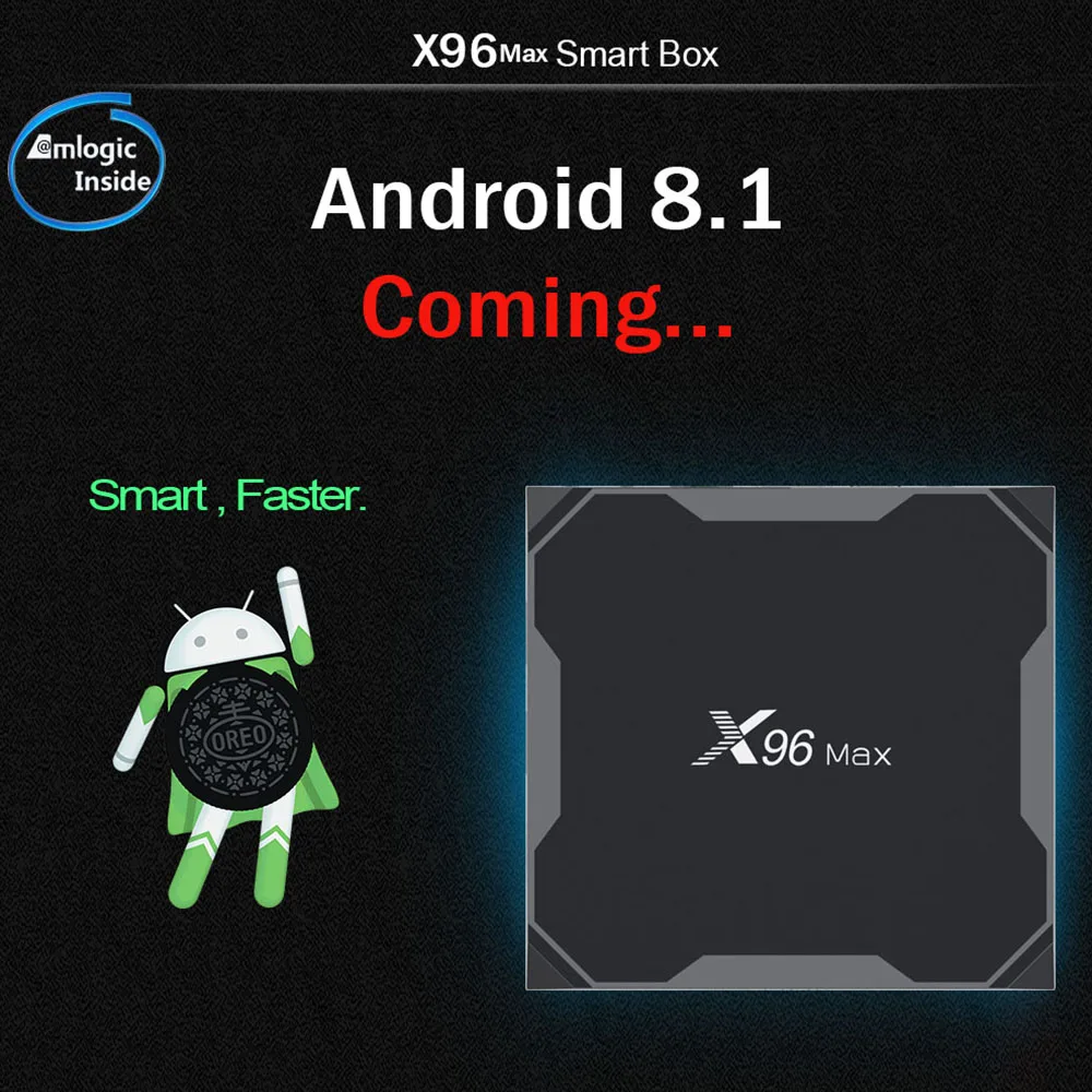 Голосовая ТВ приставка X96 Max Amlogic S905X2 Android 8 1 4 ГБ 32 64 Гб WiFi 2 4G 5 8G Bluetooth 0 с ИК пультом