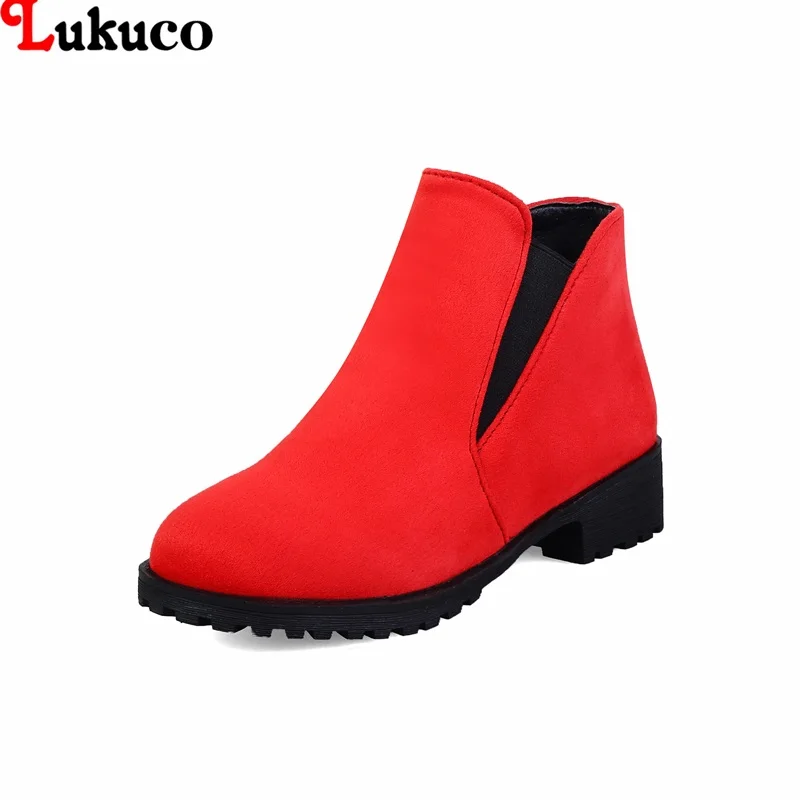 

2019 Sweet Ankle Boots Short Plush Autumn Winter Female Botas Woman Large Size 38 39 40 41 42 43 44 45 46 Free Shipping Shoes