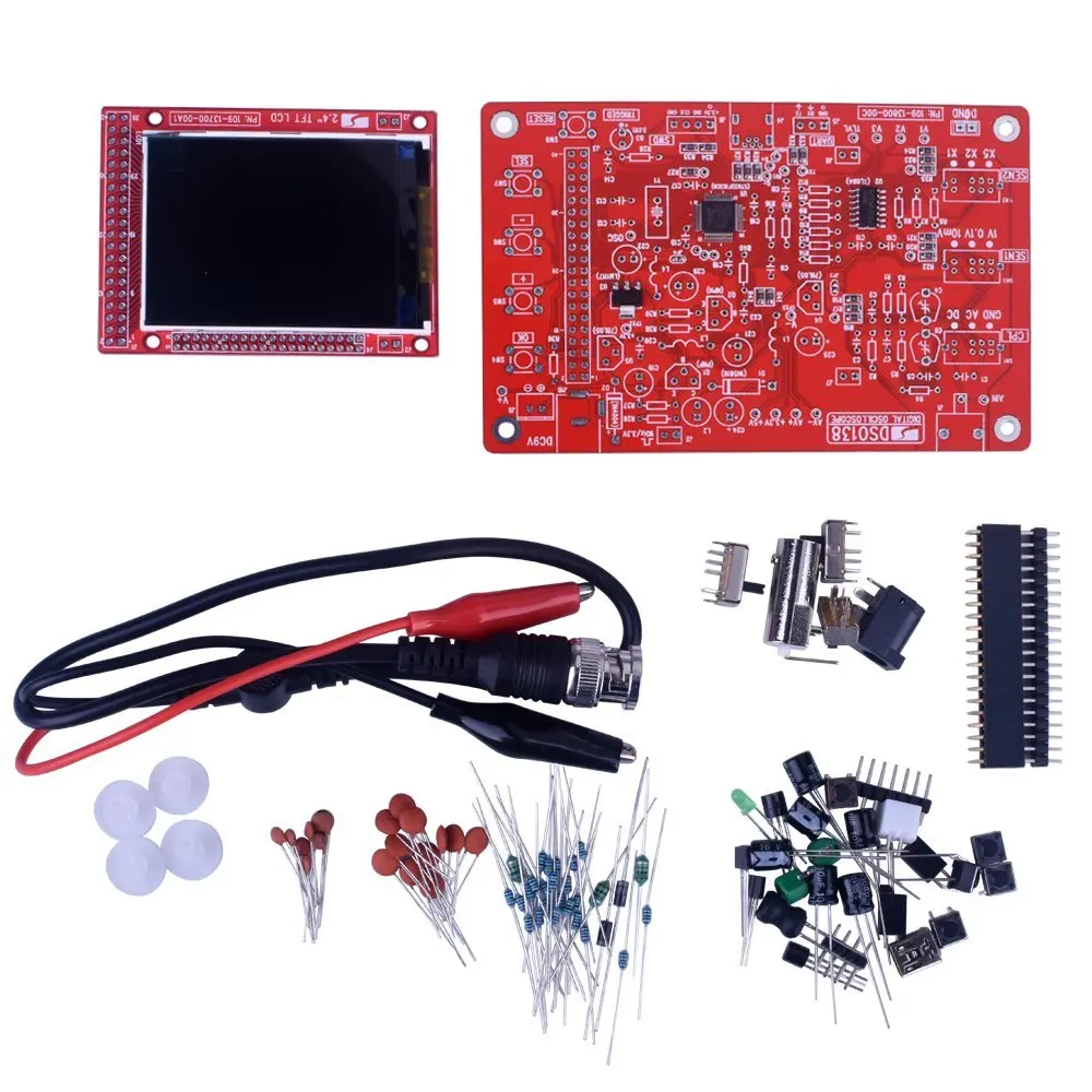 

JYETech DSO 138 DIY KIT Open Source 2.4" TFT 1Msps Digital Oscilloscope Kit with DIY parts + Probe 13803K (SMD pre-soldered)