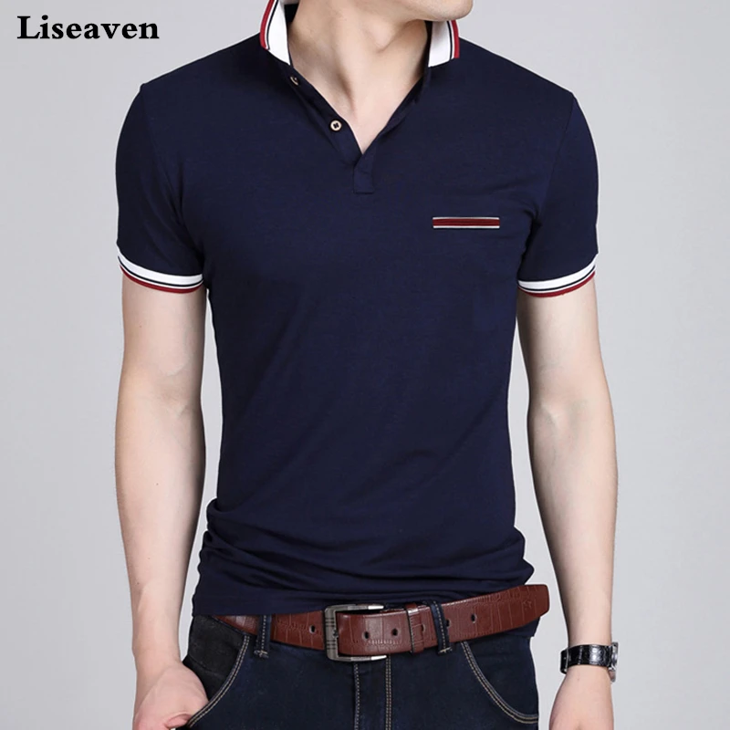 

Liseaven Men T-Shirts Fashion Cotton Top Tees Men Tshirts Slim Fit Short Sleeve T Shirt Male Clothing Summer Menswear