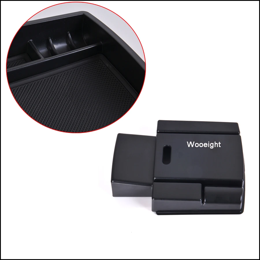 Wooeight For Audi A4 B8 A5 S5 2009-2016 Central Armrest Storage Box Container Holder Tray Black Car-Styling Organizer (8)
