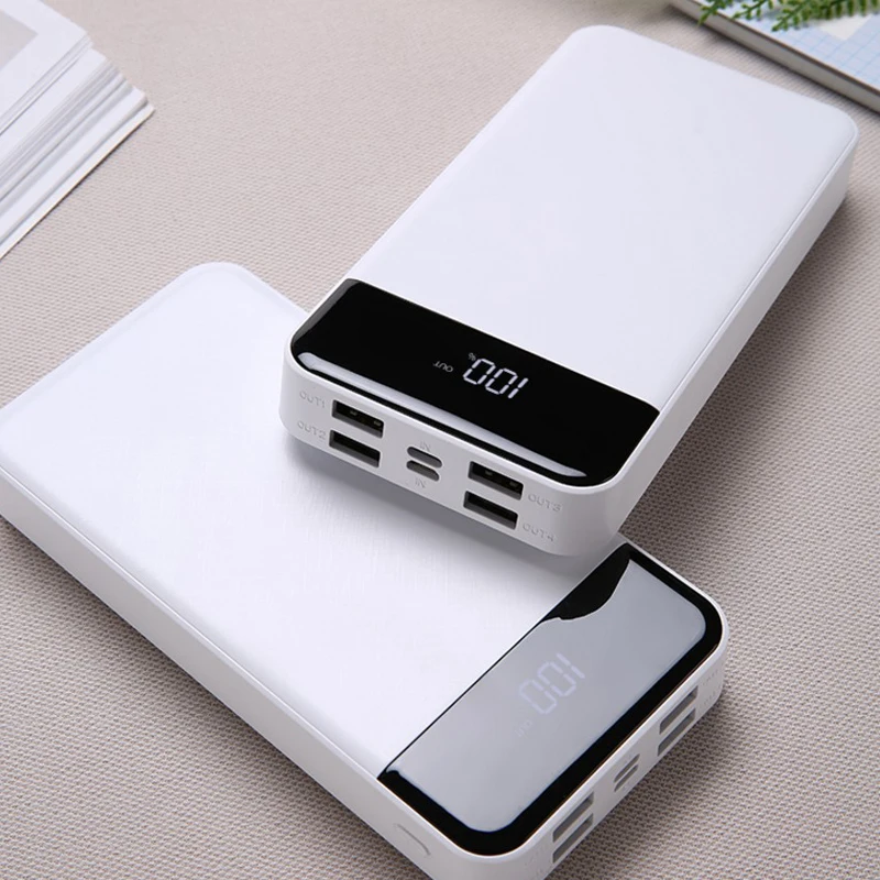 Настоящий внешний аккумулятор 30000 мАч 4USB выхода цифровой дисплей портативное