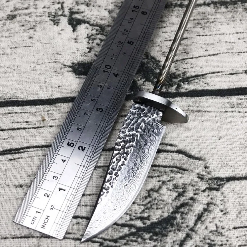 X 05DP DIY VG10 Дамасская сталь кованый шаблон стальной прямой нож заготовка с