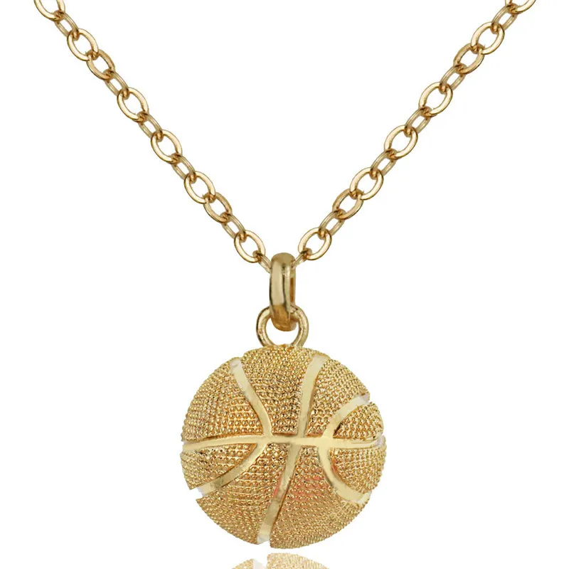 MDNEN Football Pendant Necklace Gold Color Ball Charms Necklace Women