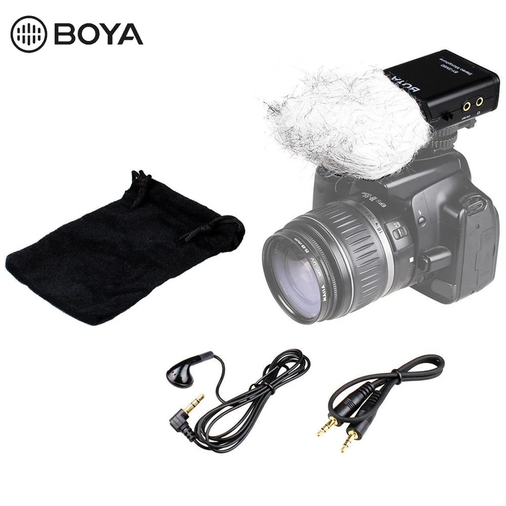 BOYA BY-SM80 стерео видео микрофон с лобовым стеклом для Canon для Nikon для sony DSLR камера видеокамера с микрофоном