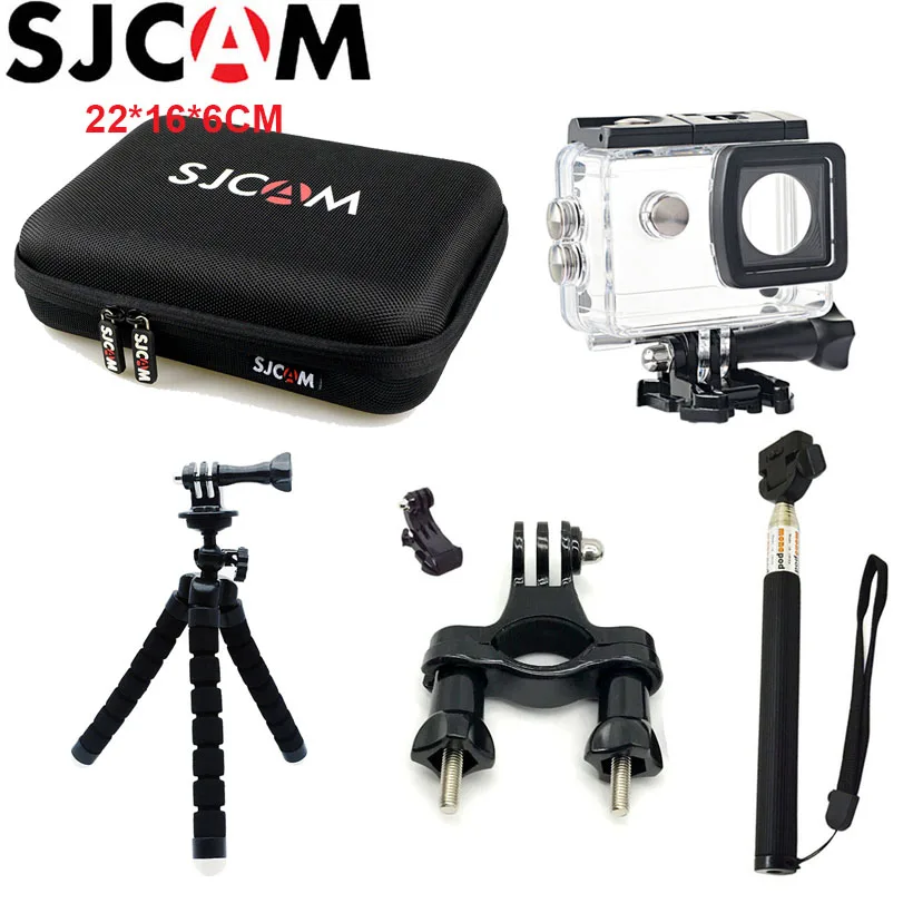 SJCAM SJ4000 набор аксессуаров водонепроницаемый корпус чехол для SJ4000 WiFi сумка для хранения для SJ4000 воздушный штатив монопод для SJCAM SJ4000 - Цвет: Option 4