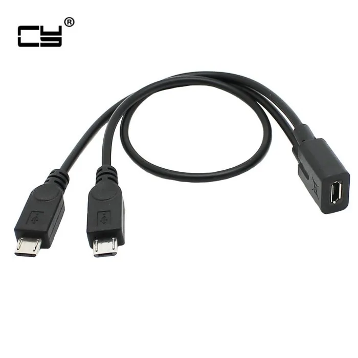 1 шт. микро USB 2 0 разветвитель Y Женский на Мужской кабель для зарядки данных