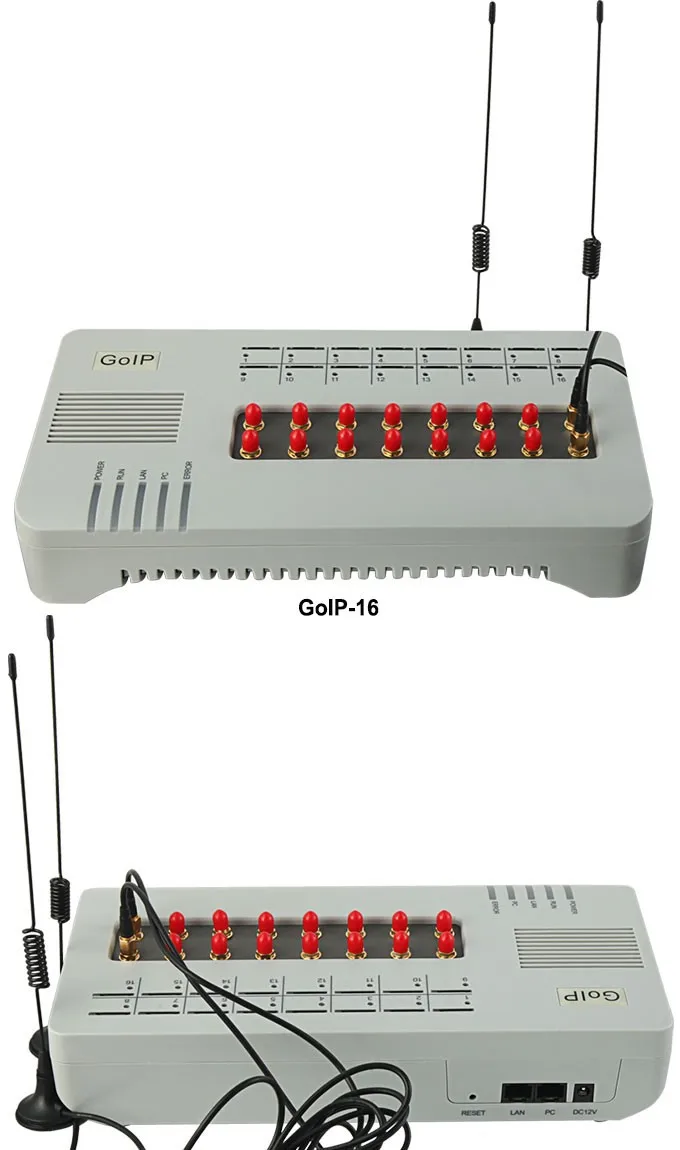 GOIP16 gsm voip-шлюз с 16 каналами GOIP поддержка sim-банка и смс(с короткие антенны