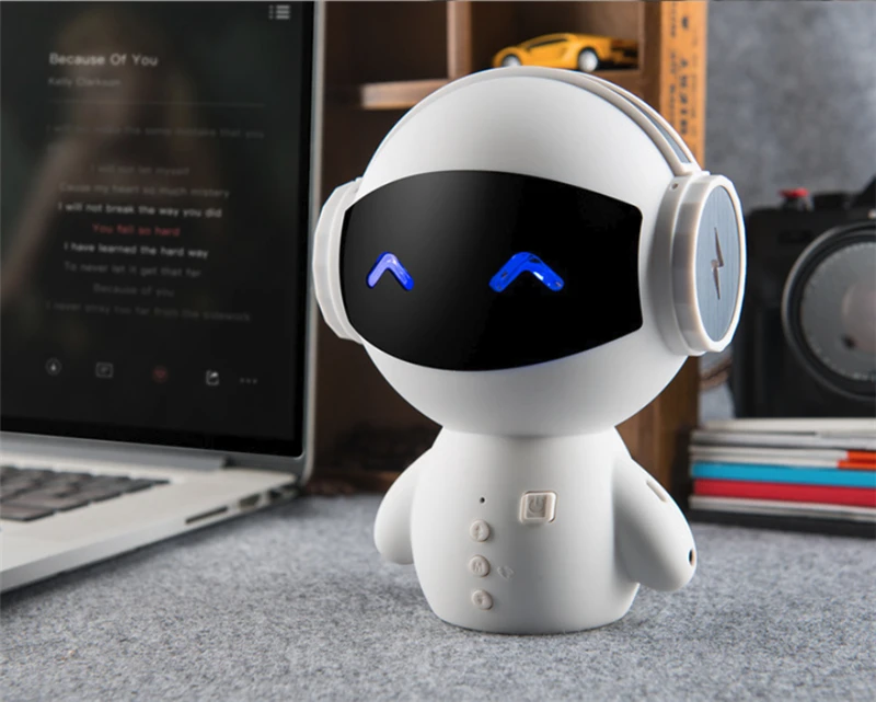 HAAYOT мини робот с bluetooth-динамиками умный милый бас портативный Bluetooth мультфильм беспроводной динамик s для караоке power Bank функция