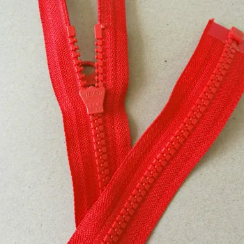 

10 Pcs/lot Long Cheap Ykk Zipper Resin Single Open End Red Heavy Duty Fasteners for Jacket Garment Sewing Accessories