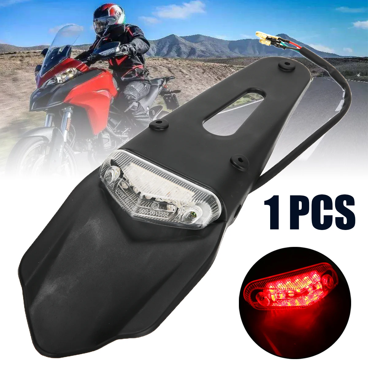 

New Arrival 1pc 12V Motorcycle Fender LED Stop Rear Tail Light for Enduro Trials Trailbikes XR400 FOR Beta Honda Kawasaki