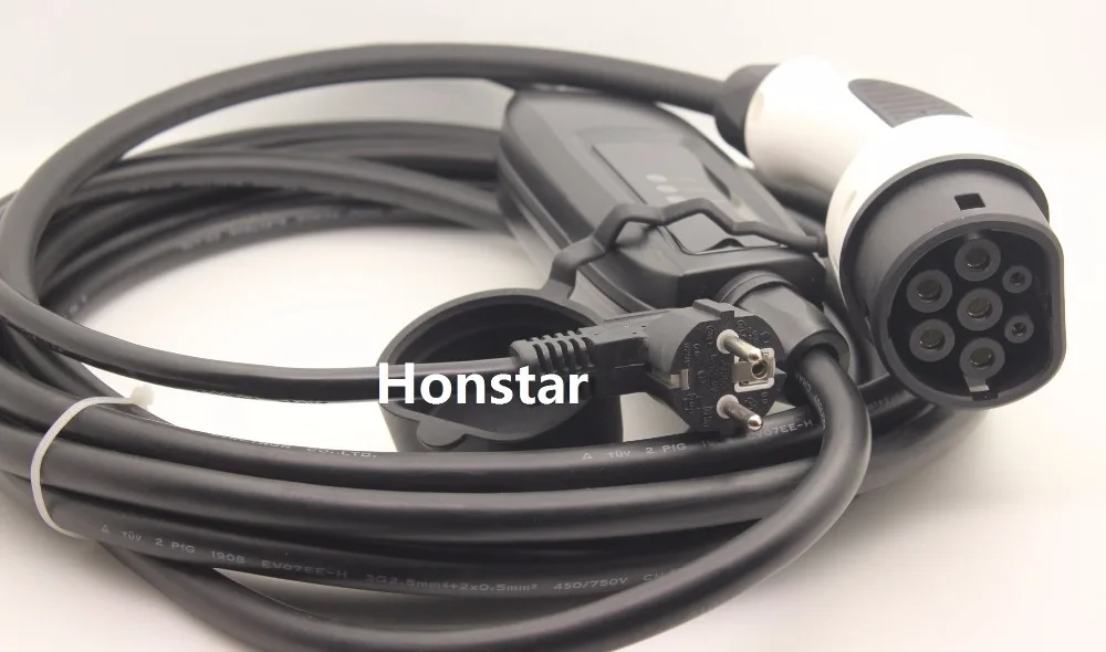 

10M DUOSIDA EVSE input Model 2 Portable EVSE 16A schuko Connector IEC62196-2 Type 2 Electric car Charging level2 EV Charger plug