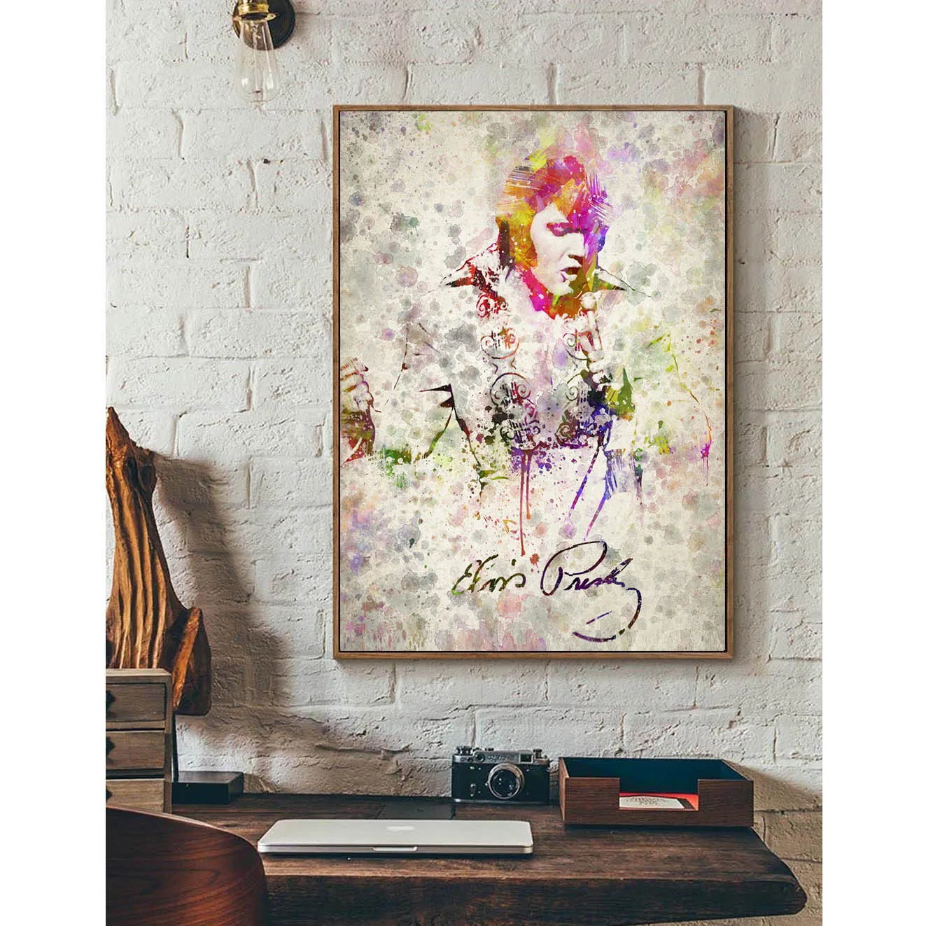 

Elvis Presley Minimalism Art Canvas Poster Print Music Rapper Star Watercolor Style Picture for Modern Home Decor Gift FA104