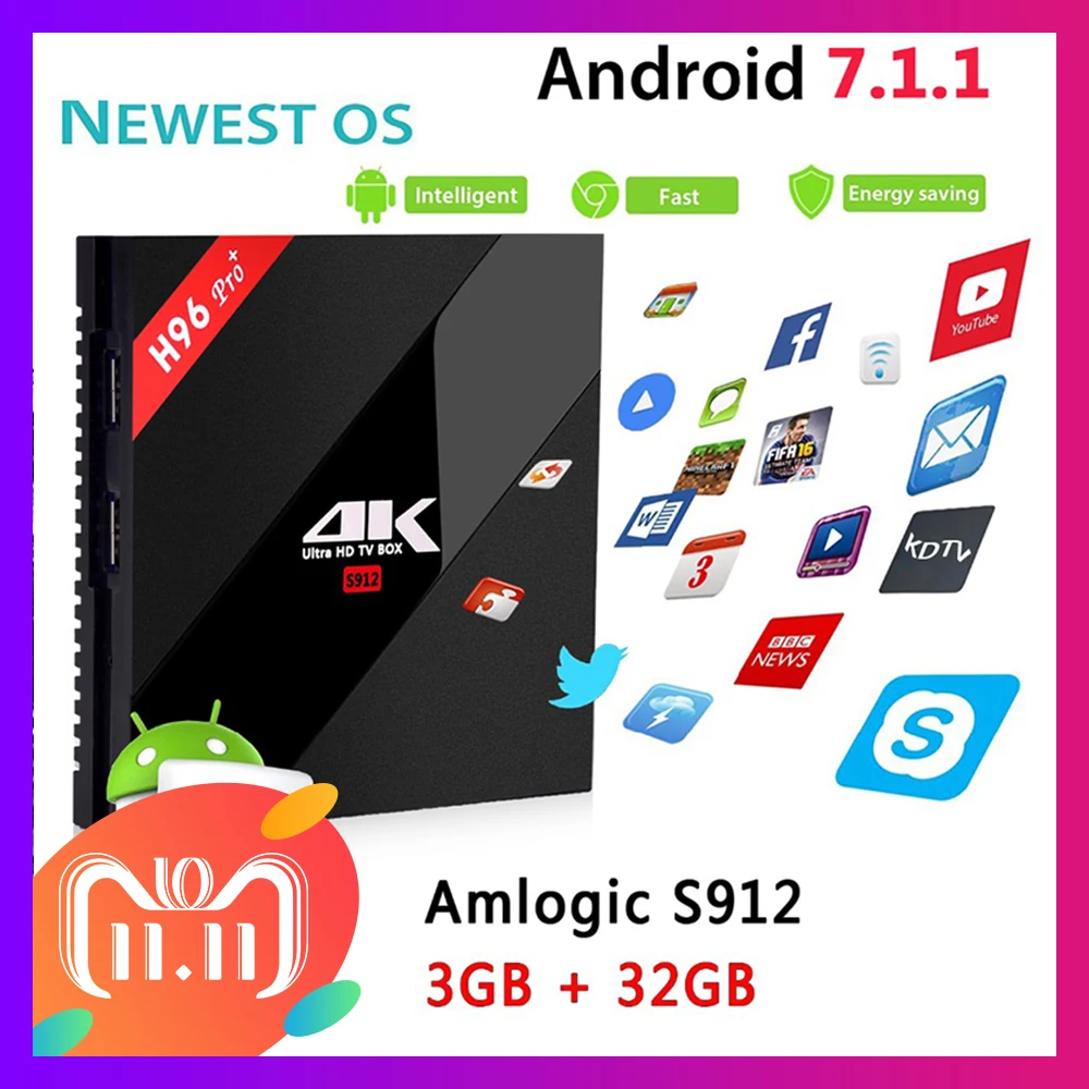 H96 PRO + Plus Smart TV Box Amlogic S912 Octa Mali-T820MP3 GPU 2G/16G 3G/32G Android 7.1 2.4G/5.8GHz Wifi Bluetooth Set Top Box H96 PRO + Plus Smart TV Box Amlogic S912 Octa Mali-T820MP3 GPU 2G/16G 3G/32G Android 7.1 2.4G/5.8GHz Wifi Bluetooth Set Top Box