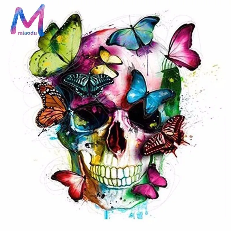 

MIAODU Full Square Diamond 5D DIY Diamond Painting Glamorous skull Embroidery Cross Stitch Rhinestone Mosaic Painting Decor Gift