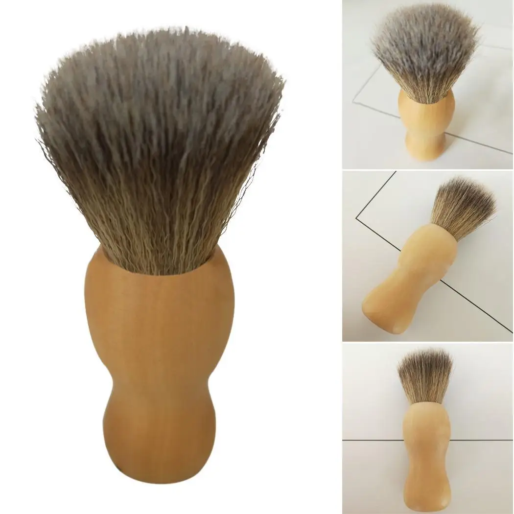 

Hair Shaving Brush Bristles Men Wooden Handle Home Use Barber Tool