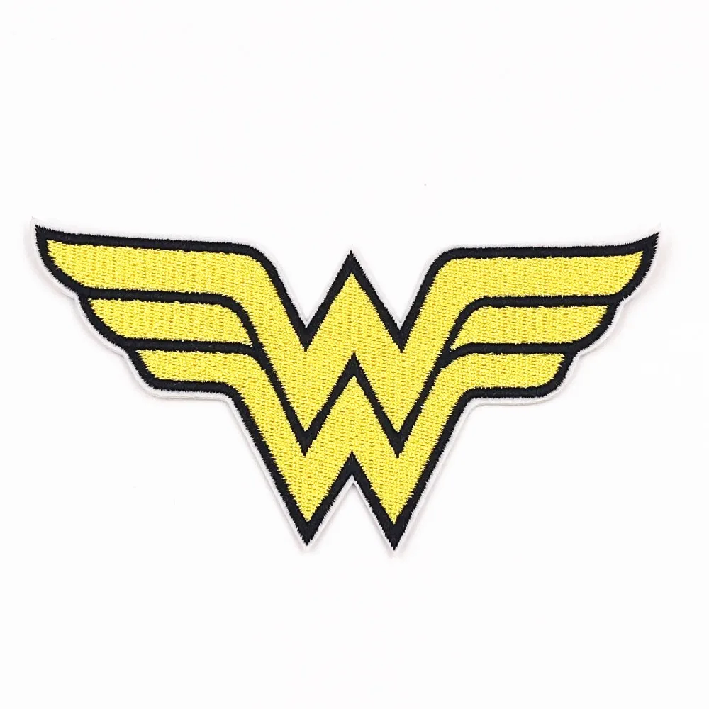 

New 1PCS Cartoon Iron on Wonder Woman logo Embroidered Clothes Patches For Clothing Girls Women Emoroidered iron on applique