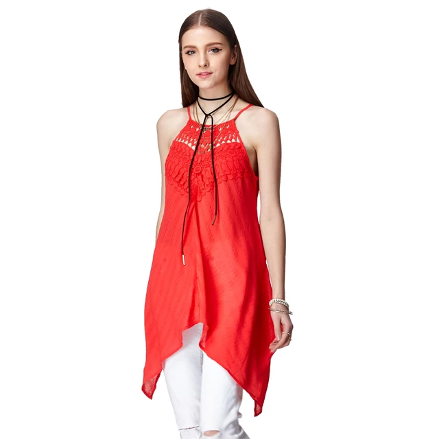 Red Halter Casual Dress