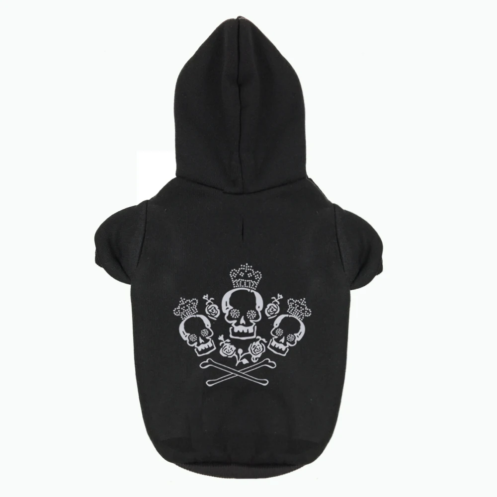 

Three Rose Skull Printed Pet Puppy Dog Clothes Hoodies Jumpers Tracksuits for Chihuahua Teacup Care and Large Dogs