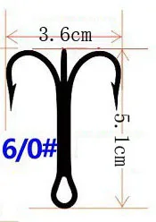 50 шт., якорный крючок из углеродистой стали, морские рыболовные заостренные крючки, тройной крючок, рыболовные снасти, рыболовный крючок 12/0# до 16 - Цвет: 6I0