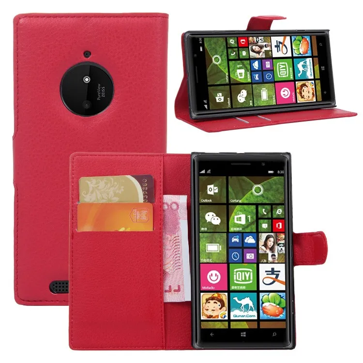 Кожаный чехол бумажник для Nokia Lumia 830 телефона Microsoft роскошный из ТПУ с подставкой