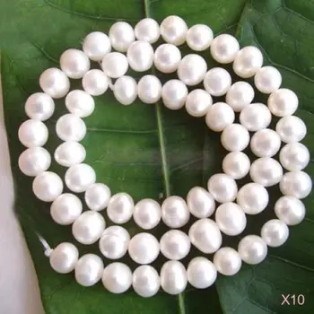 

Miss charm for summer Jew.0016 10x 5mm White Potato Rice Freshwater Pearl Bead Strand 15"