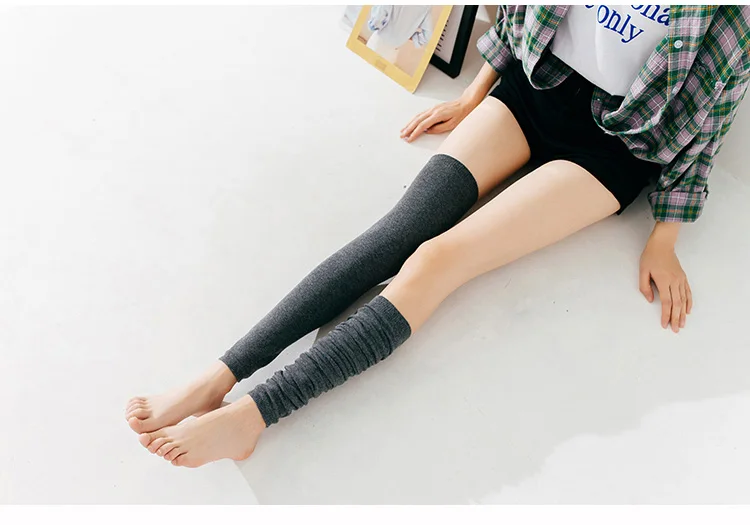 Гетры Для женщин зимние теплые хлопковые прямые держать колена простые элегантные Для женщин s универсальные корейский стиль длинные сапоги выше колена женские