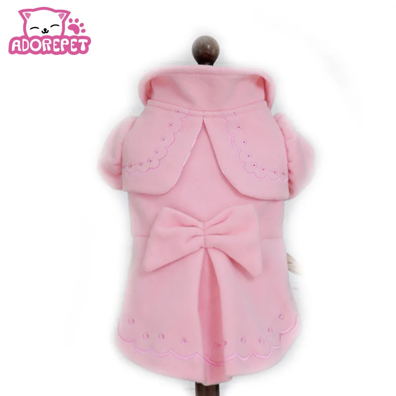 

Winter warm dog luxury wool trench coat jacket costume small dog pet cat princess bow dress skirt clothing chihuahua dog clothes