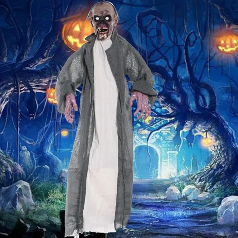 

145cm*50cm Large Halloween Skeleton hanging ghosts halloween horror props decoration for Haunted house bar sound control