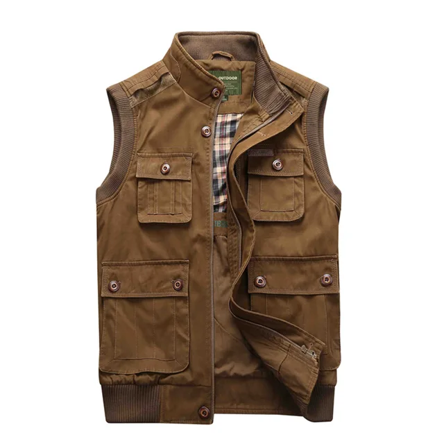 Tactical Vest Winter Vest Men Casual Men Vest Stand Collar Military