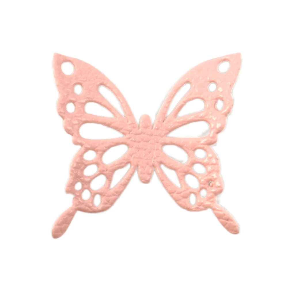 25 шт 47*48 мм Бабочка узор Простой цвет личи нашивка из искусственной кожи для декора ремесло, 25Yc6704