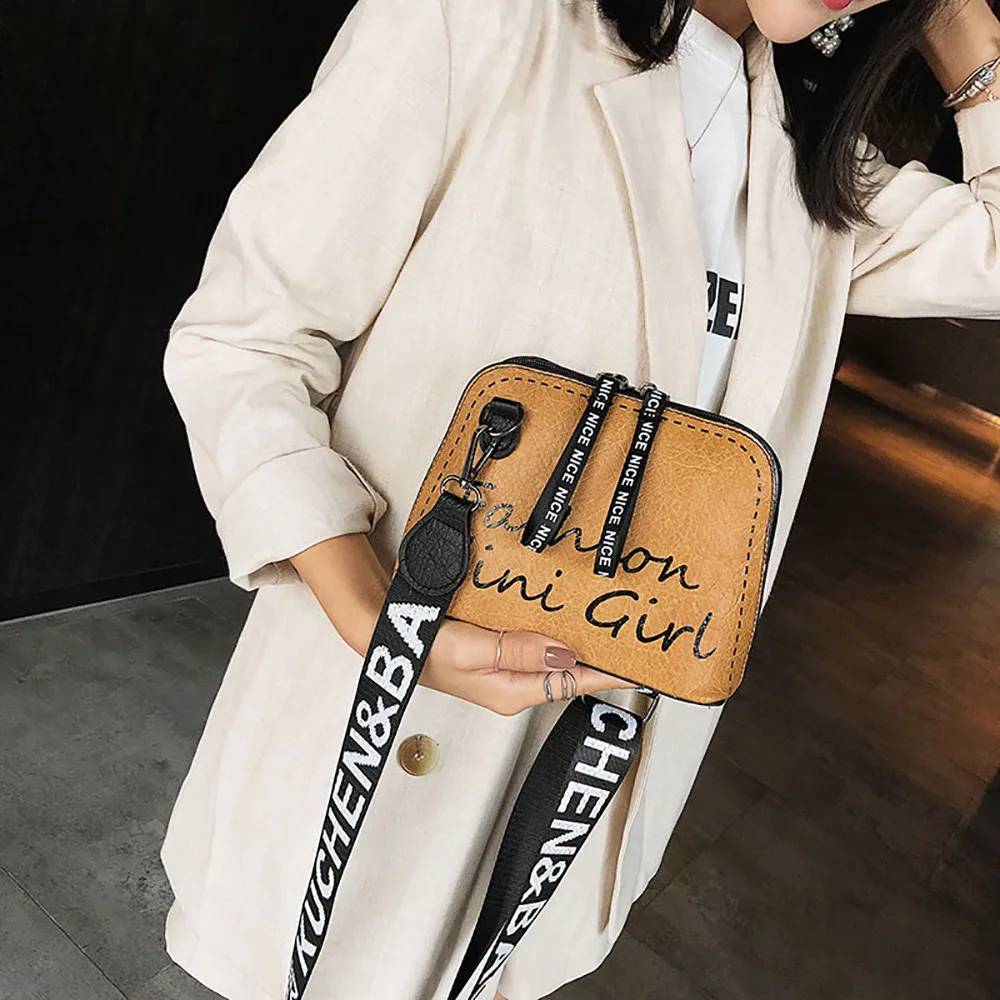 2019 جديد المرأة Crossbody حقيبة المد قذيفة حقيبة واسعة حزام الكتف البرية حقيبة كتف