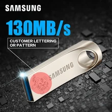 SAMSUNG USB Flash Drive de Disco 32G 64G 128 USB 3.0 de Metal Super Mini Pen patrón letras Personalizadas Drive Tiny Pendrive Memory Stick