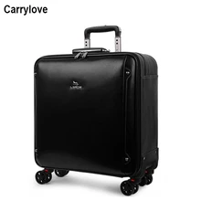 CARRYLOVE 1" 20" дюймов коровья кожа чемодан тележка для ручного багажа koffer для путешествий