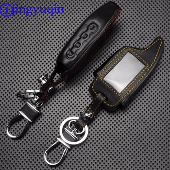 

jingyuqin 4 Buttons Leather Car Key Cover Case accessories For Scher-Khan Magicar 5 LCD Remote Only Scher khan Magicar M5