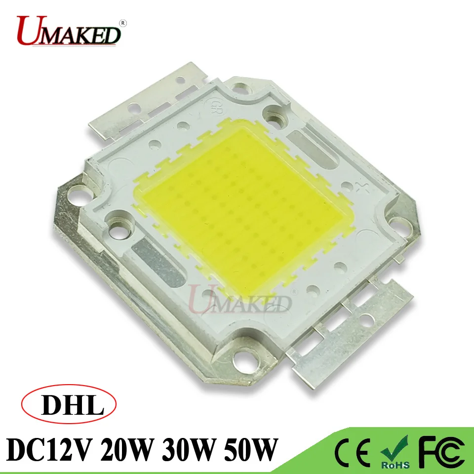 

High Power LED COB Light SMD chips DC12V No need Driver 20W 30W 50W Warm/Natural/White/Cool led Bulb Spotlight COB Diode by DHL