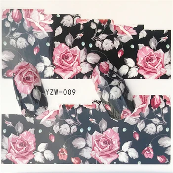 

WUF 1 Sheet Fashion Rose Flower Nail Art Water Transfer Stickers Decals Tip Decoration DIY for Nails Accessories