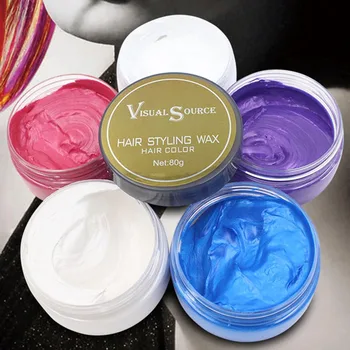 

80g Hair Wax styling tools Disposable Hair Color Wax dye one-time molding paste Blue Red Grandma Gray White Purple Hair Dye Wax