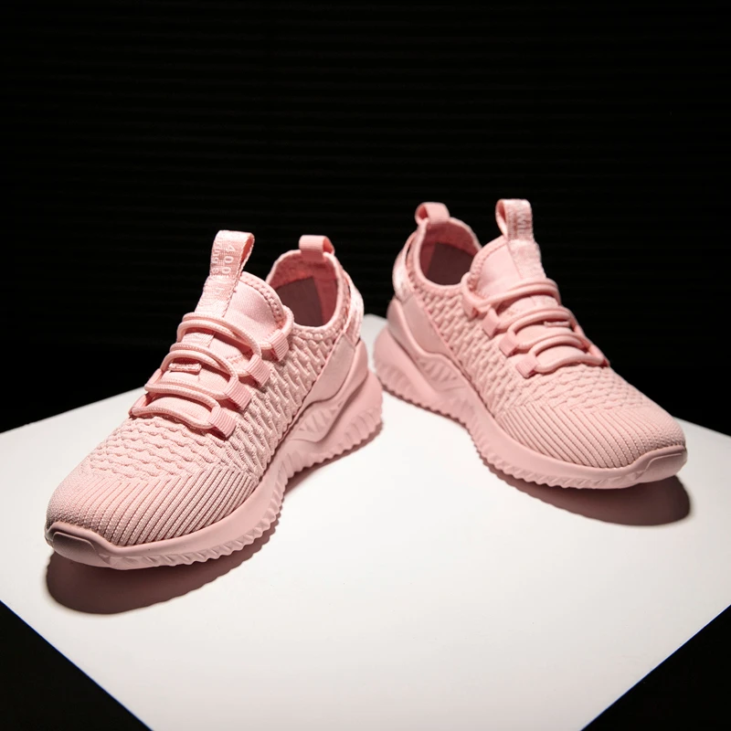 

2019 Men Sneakers Women's Casual Shoes Lovers Mesh Flyknit Breathable Light Hard-Wearing Lace-Up Fashion Unisex Outdoor Tourist