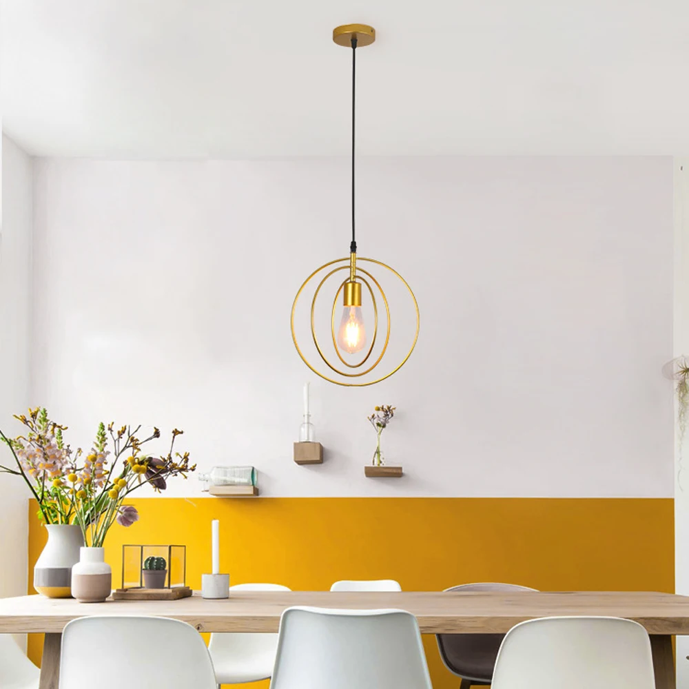 

YWXLight Nordic Simple Gold Black Rotatable Pendant Lights Kitchen Restaurant Living Room Bedroom Lighting Fixture