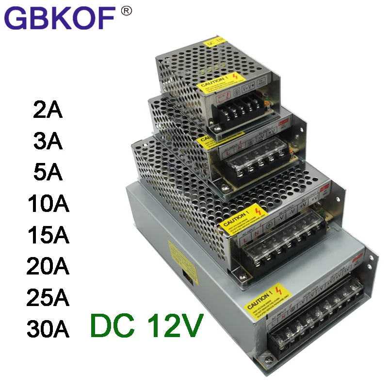 DC 12 V Драйвер светодиодной ленты Мощность адаптер 1A 2A 3A 5A 10A 15A 20A переключатель Питание AC110V-220V 24 V трансформатор Мощность 60 W 78 W 120 W