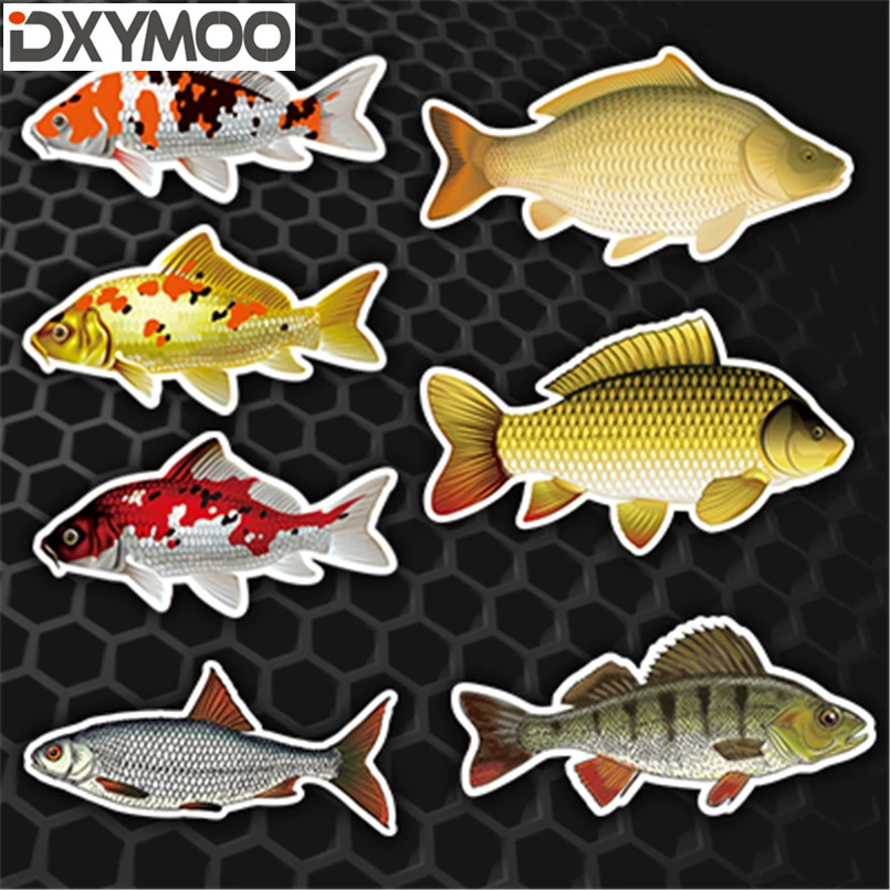 

Go Fishing Car Window Tail Stickers Fisherman Carp Fish Tank Decals Reflective 3M