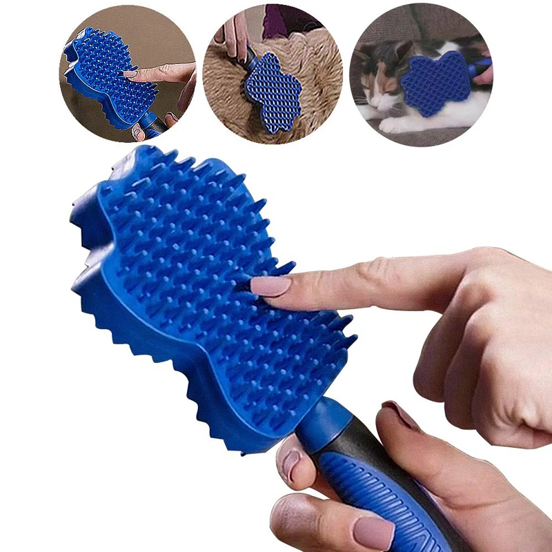

3 IN 1 Professional Pet Grooming Brush Soft Silicone Dog Shedding Comb Magic Hair Removal Tool Cat Bath Massage Cleaning Brushes