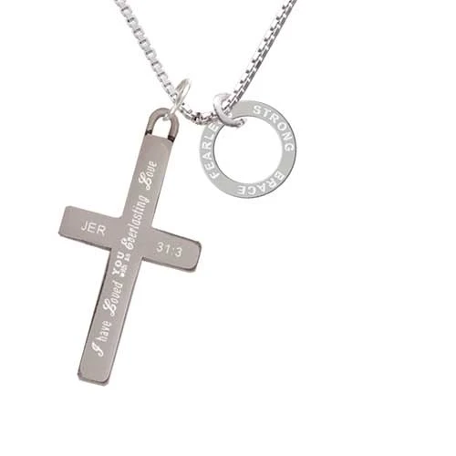 Strong Brave Fearless Eternity Ring - Everlasting Love - Cross Necklace (1)