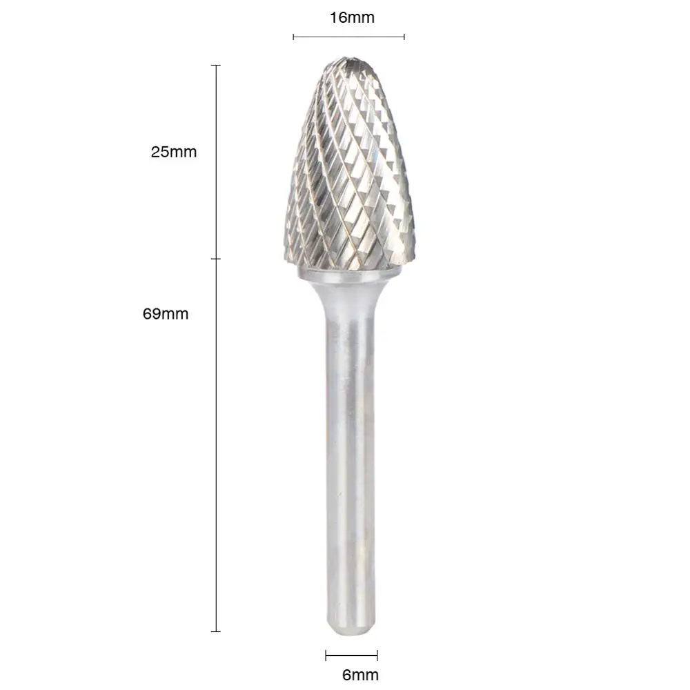 Все типы 1 шт. вольфрамовые твердосплавные сверла 6 мм хвостовик металлический алмазный шлифовальный деревообрабатывающий фрезерный станок роторные Биты - Длина режущей кромки: F162506