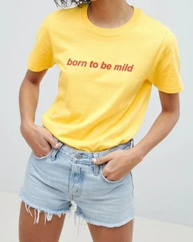 

hahayule 1pcs Born to Mild Fashion Red Letter Fashion T-shirt Letters Print Good Girls Go To Heaven Bad Girls Go Everywhere Tees