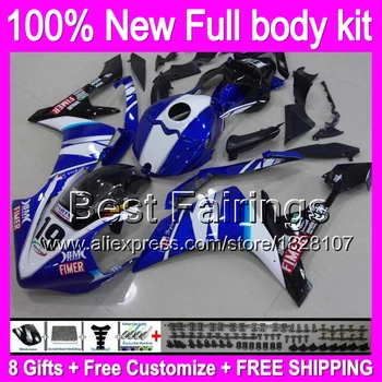 

Fairing Body For YAMAHA 07-08 YZF-R1 YZF1000 YZF R1 Blue FIMER 07 08 12B59 Blue black YZF 1000 YZFR1 07 08 2007 2008 +decal