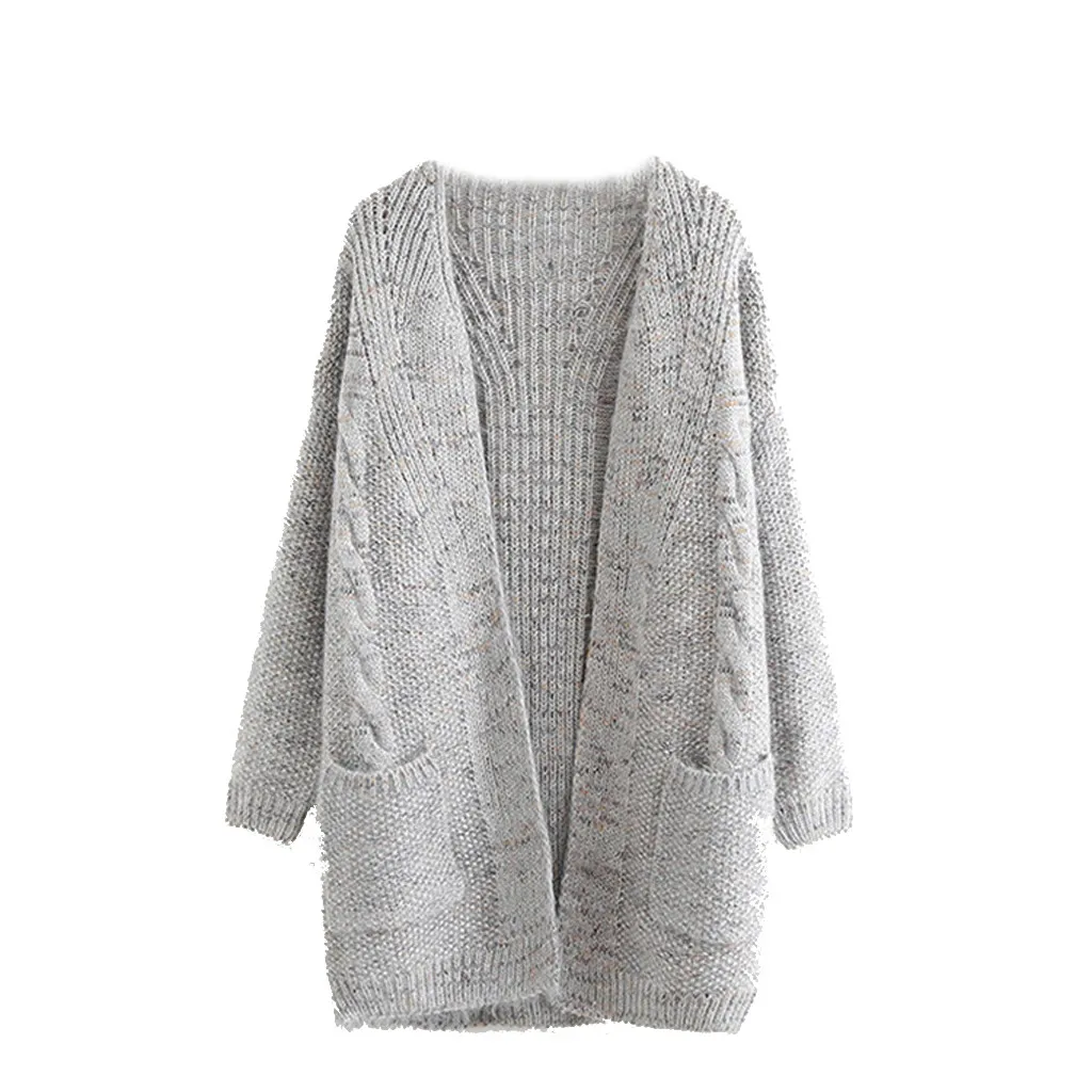 

Knit Cardigan Women Women Long Sleeve Solid Open Front Cardigans Jumper Sweaters With Pocket Tops